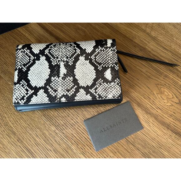 ALLSAINTS Handbags - ALLSAINTS Fetch Snake Print Leather Bag Chain
Crossbody (READ)